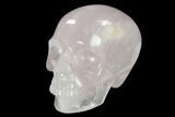 Realistic, Polished Brazilian Rose Quartz Crystal Skull #151078-2
